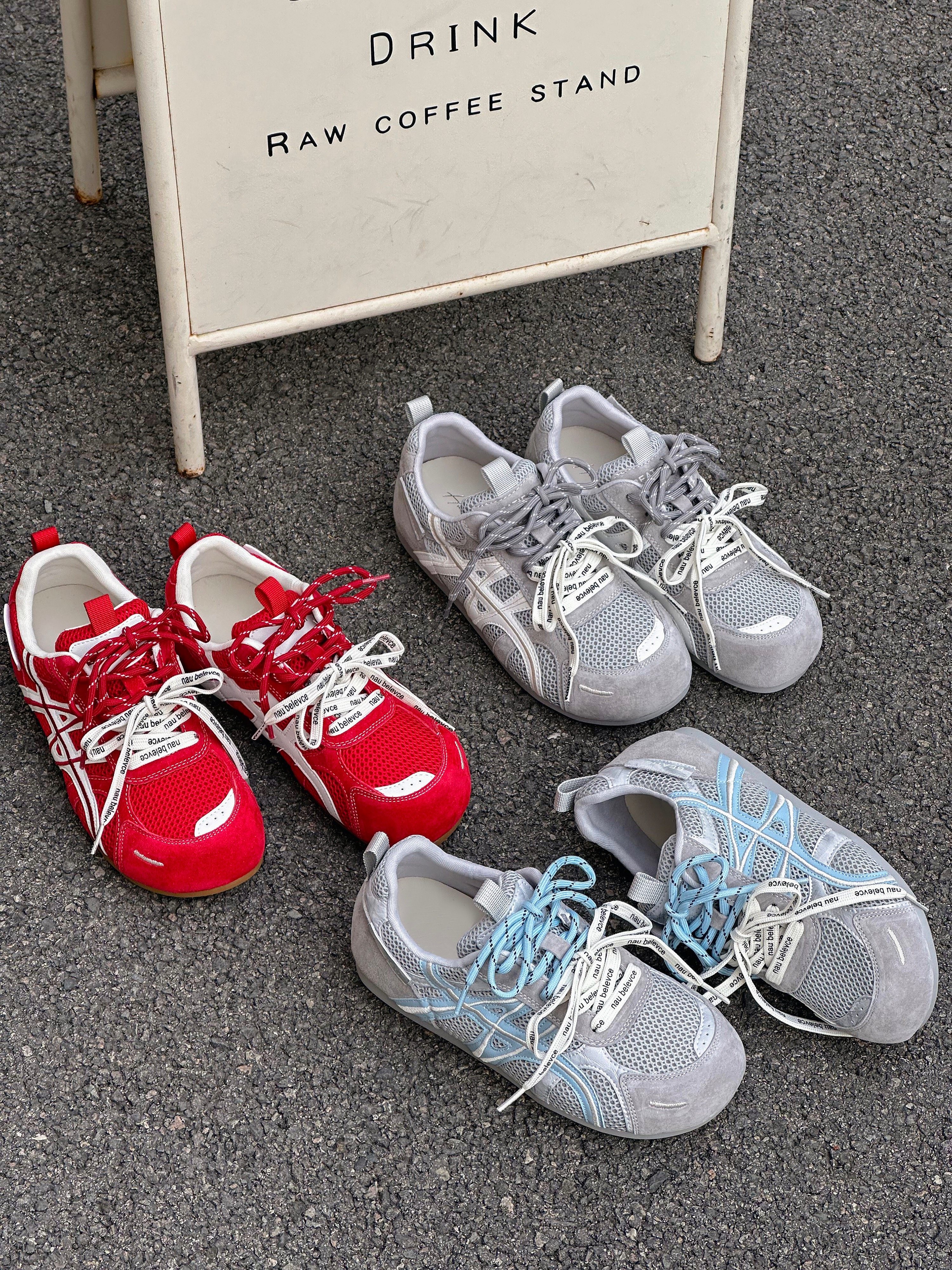 2026春季新款真皮网面红色德训鞋拼色休闲鞋百搭透气舒适平底板鞋,女鞋,德训鞋,淘宝优惠券,粉丝福利购,淘宝优惠卷