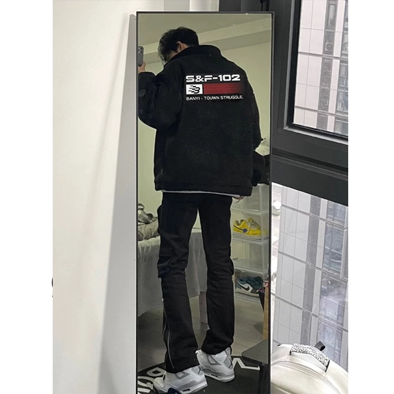 立领韩版棉衣美式复古保暖冬季男女款宽松潮流百搭高街棉服外套男