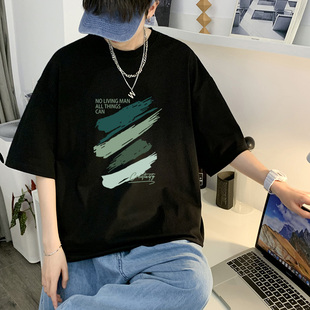 美式 纯棉短袖 2026新款 夏季 潮牌ins潮流宽松夏天男生上衣服 t恤男士