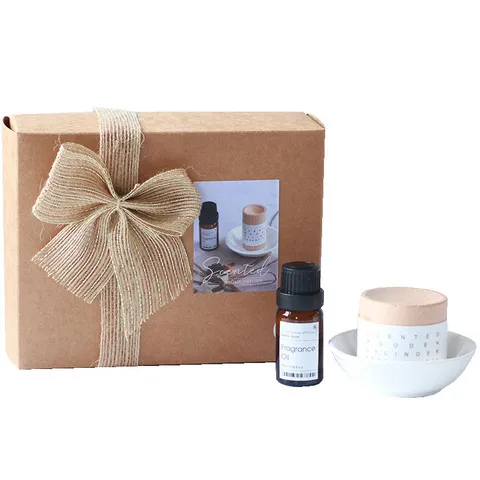 卧室扩香香水新年木礼盒摆件香薰精油无火熏香家用除臭礼品盒房间