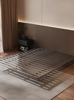 Art Color意式极简无床头悬浮床架钢架设计师款高端不锈钢齐边床