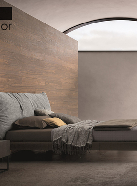 artcolor/侘寂风科技布床亚克力悬浮床双人简约床主卧床