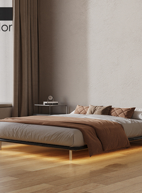 artcolor/现代简约无床头悬浮床轻奢实木床榻榻米全榉木床架