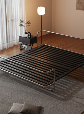 ArtColor不锈钢床铁艺床双人床包豪斯轻奢金属工业风床主卧铁架床