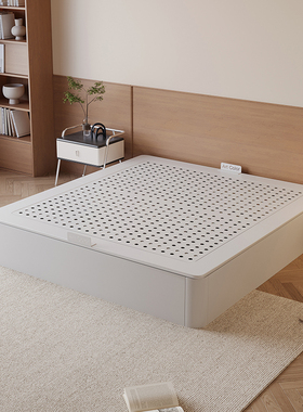 现代简约无床头铁艺床高箱储物悬浮床小户型碳素钢架子床