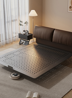 Art Color真皮床现代简约大象耳朵软包双人主卧室大床轻奢皮艺床