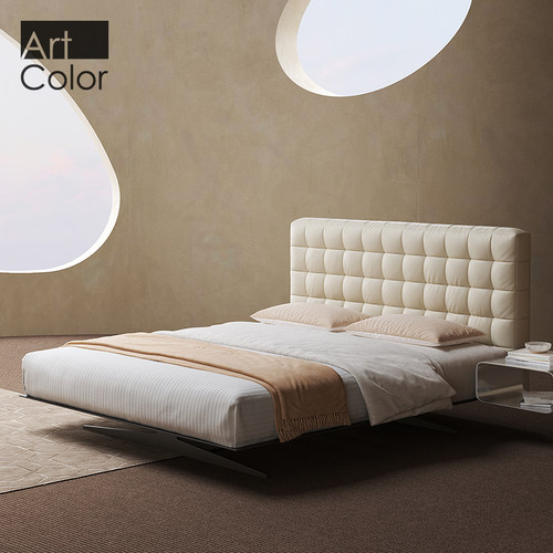 artcolor纳帕真皮悬浮床钢架床