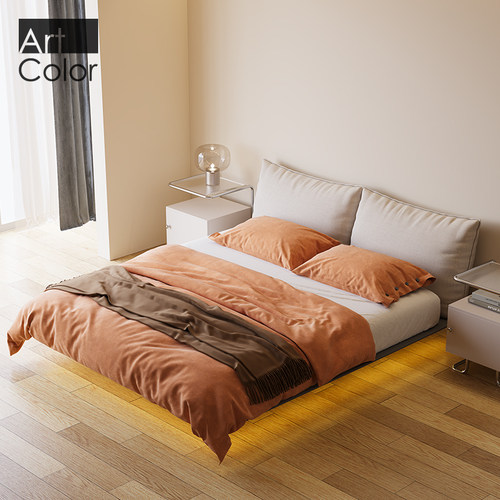 artcolor侘寂风钢架金属床布艺床