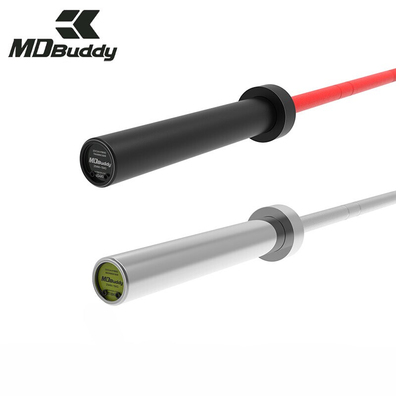MDBuddy杠铃杆力量举深蹲硬拉2.2米高强度纯钢奥杆家用健身房器材