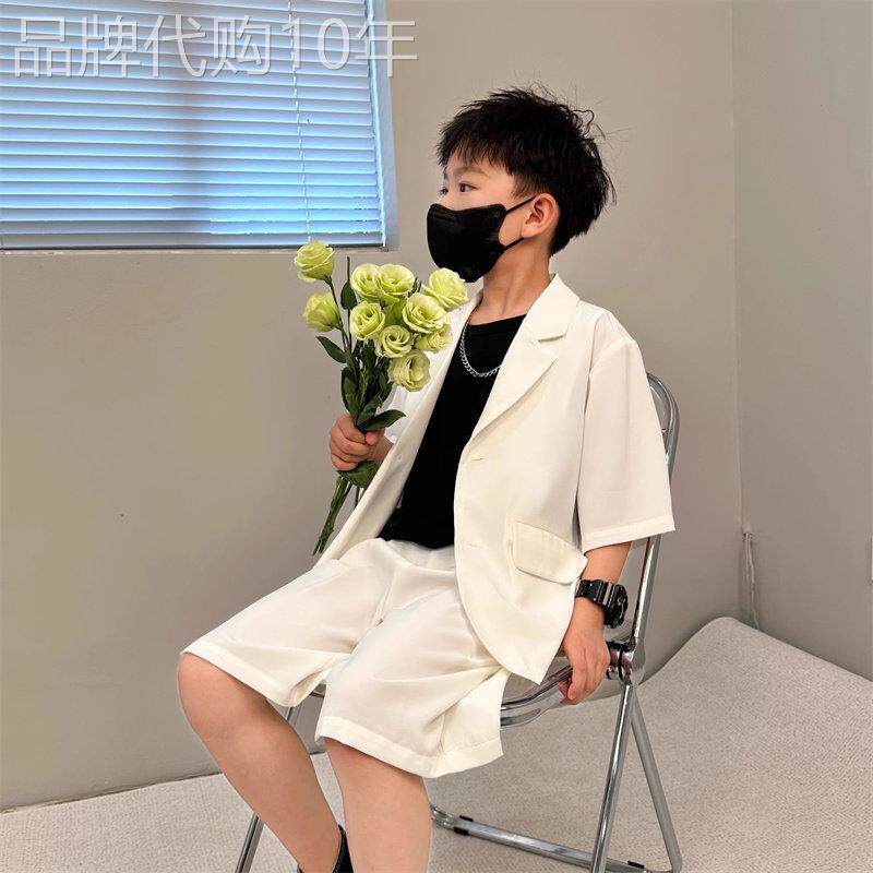 韩国Uamtor男童西装套装夏款时尚韩版儿童清凉宽松西服高级感礼服