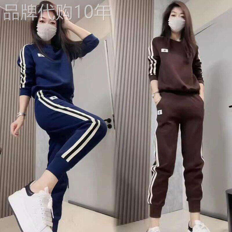 休闲运动套装女春秋装新款宽松大码洋气时髦女士卫衣束脚裤两件套