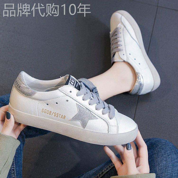 白鞋女鞋2025春秋季新款休闲运动运动鞋覆古多用途真皮明星脏鞋
