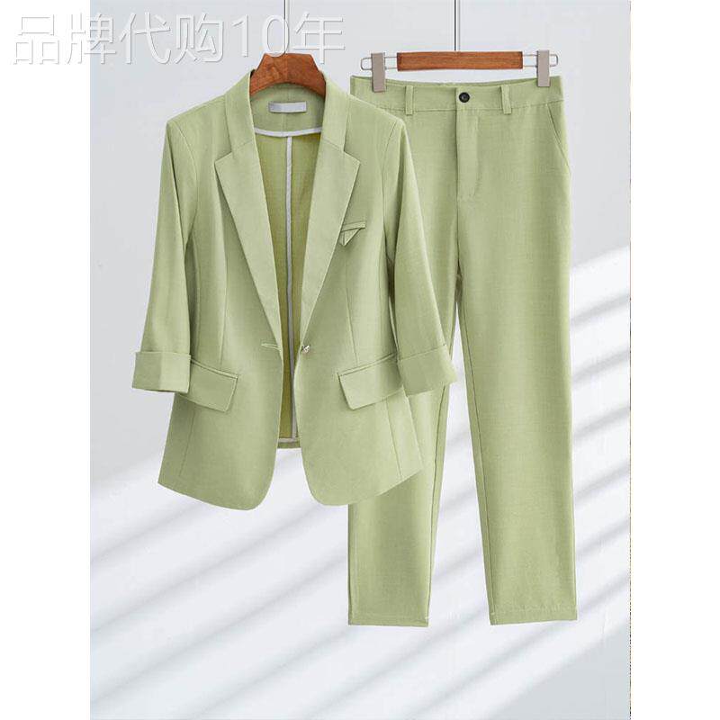 西装套装女春秋薄款2025新款时尚小个子西服外套上衣西装裤两件套