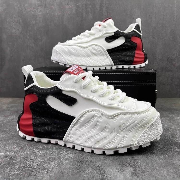 潮牌男鞋春秋季新款款百搭高级感运动休闲鞋隐形内增高厚底老爹鞋