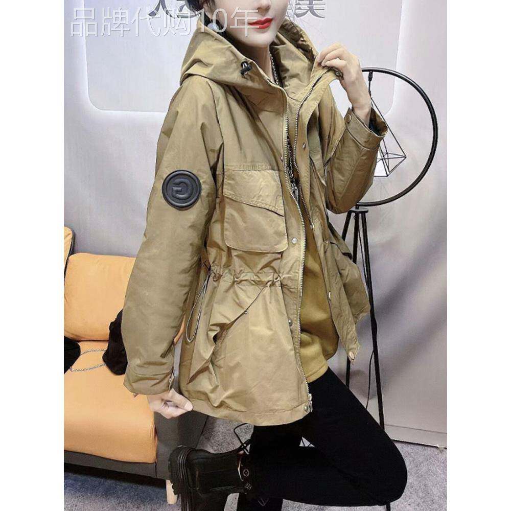 欧货加棉风衣外套女2025秋冬新款夹棉收腰休闲工装二棉棉服冲锋衣