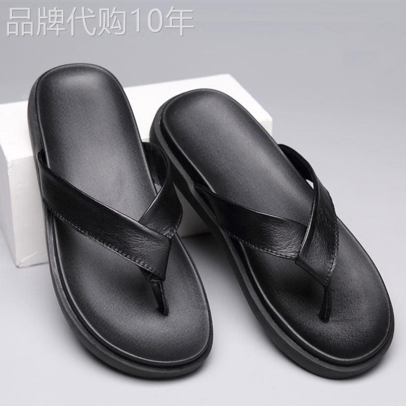 IT ins潮牌人字拖男士夏季欧洲站头层牛皮厚底室外休闲沙滩凉拖鞋