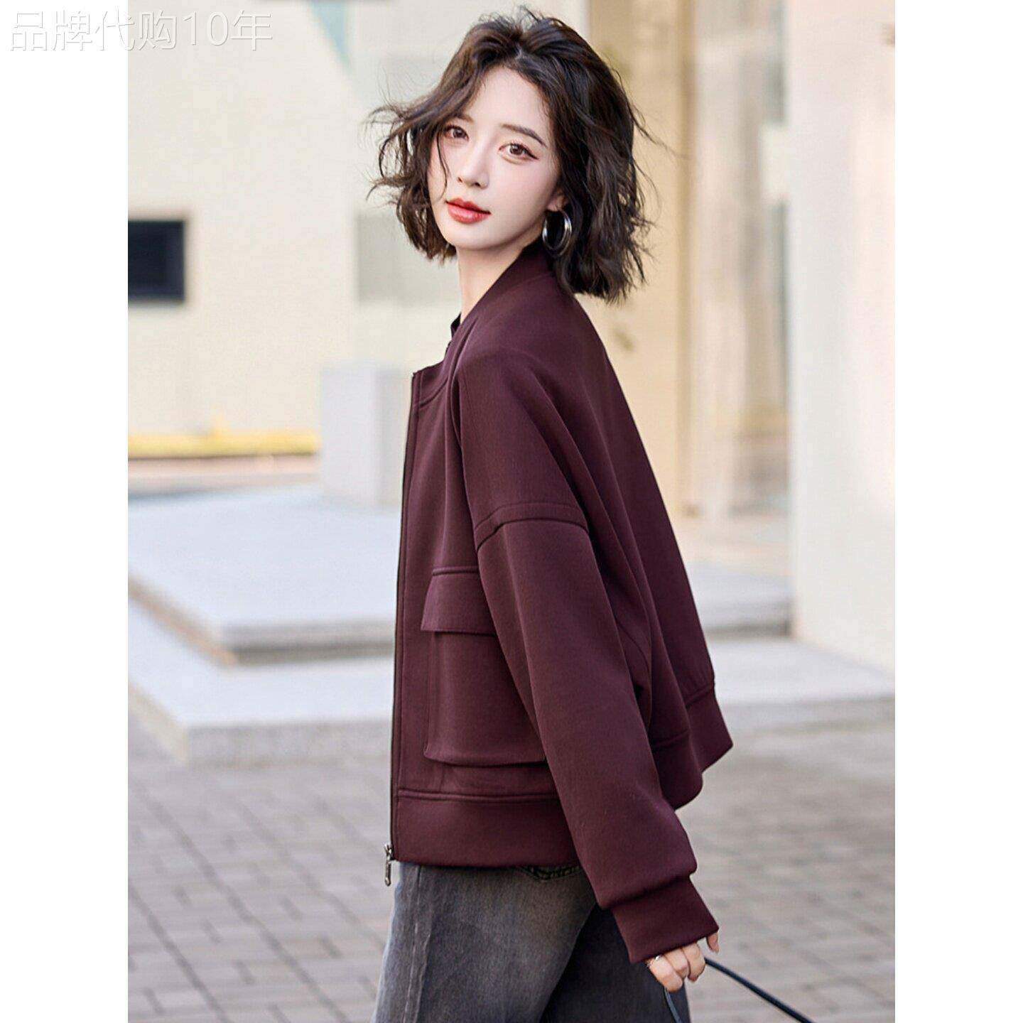 休闲短外套女春秋外搭2026新款洋气百搭大码胖mm宽松显瘦夹克上衣