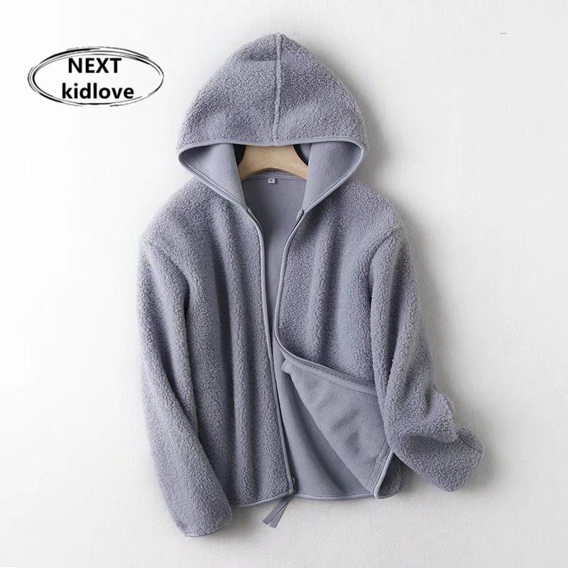 香港高级感连帽羊羔毛拉链短外套女时尚休闲摇粒绒开衫上衣秋冬款