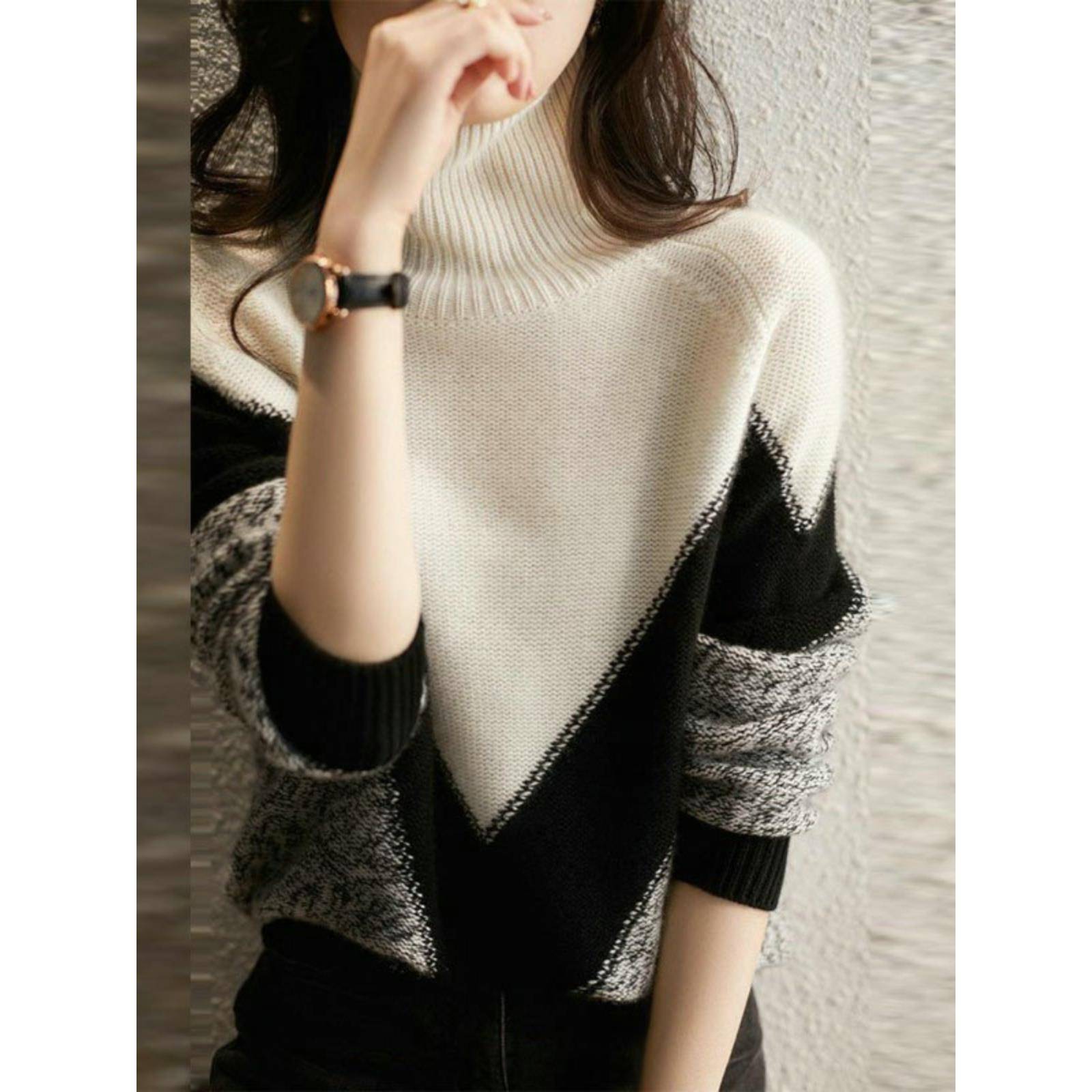 高领羊绒针织打底衫女秋冬内搭2025新款欧货洋气羊绒衫高级感毛衣