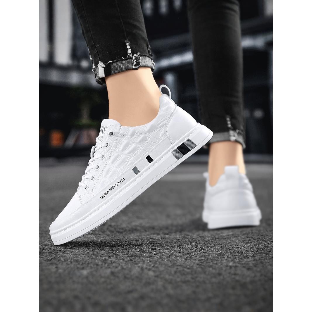 男鞋秋季2025新款懒人一脚蹬运动板鞋男士皮鞋休闲透气防滑小白鞋