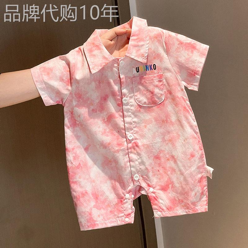 法国BADNUT男宝宝夏装连体衣2026新款洋气新生婴儿衣服薄款外出服