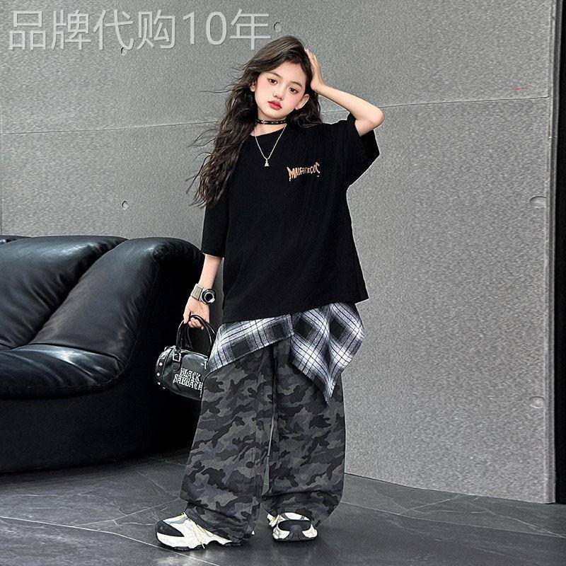 法国BADNUT女童穿搭夏季套装2026新款休闲短袖夏装美式嘻哈两件套