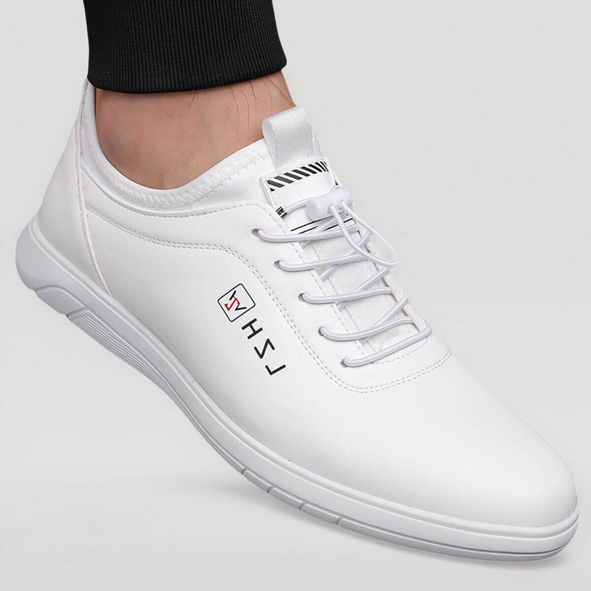 高端皮鞋男2025新款商务男鞋真皮运动休闲鞋小白鞋软底软面鞋子男