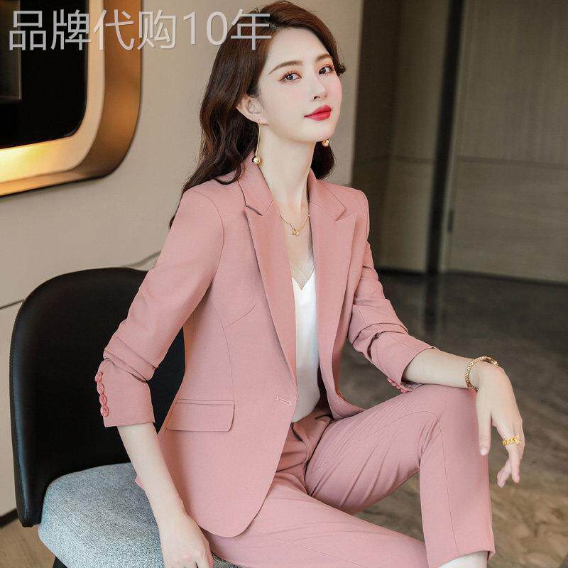 小西装外套女时尚休闲套装2025春秋新款气质职业OL洋派西服两件套