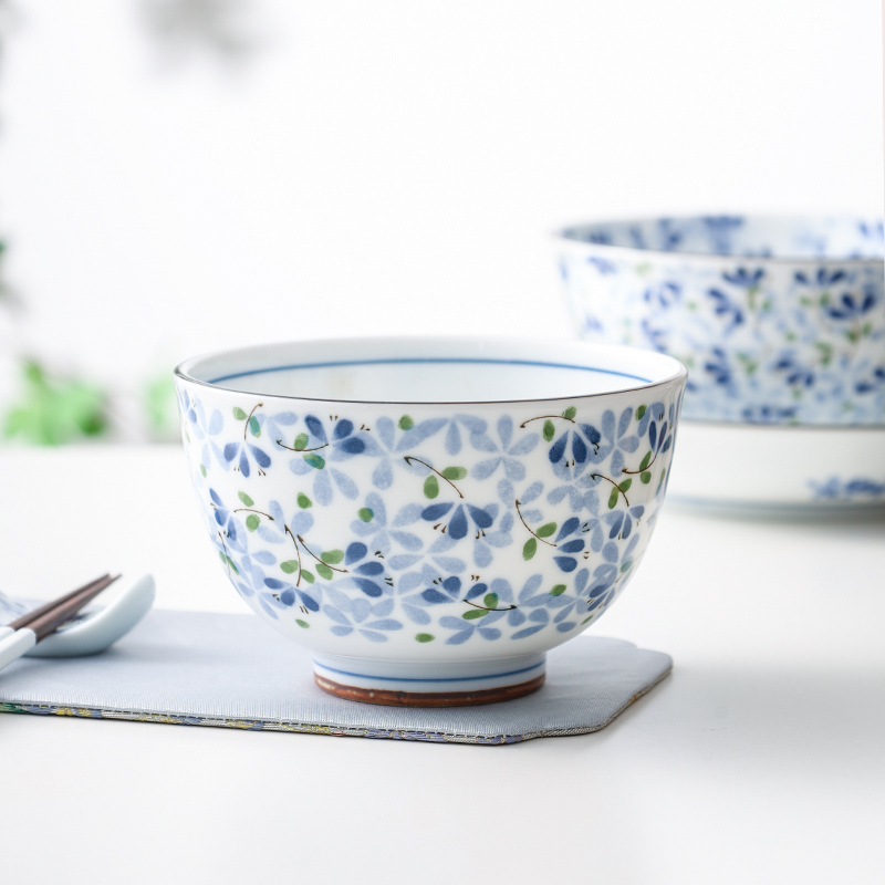 小鹿田烧日本进口釉下彩饭碗