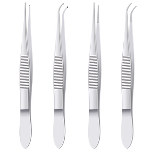 医用眼科镊子手术镊弯镊睫毛镊不锈钢眼用镊精细有钩镊无钩直弯头