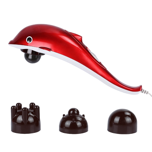 海豚按摩器棒电动肩颈敲打颈椎腰部全身经络捶背揉捏震动仪手持式