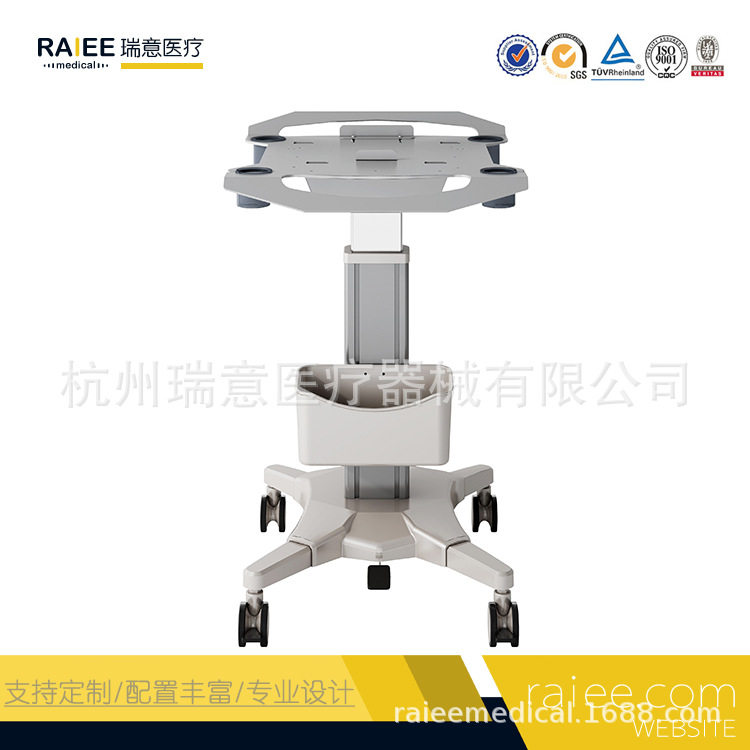 B超移动台车气压升降便携彩超推车医疗超声电刀心电图仪器设备车
