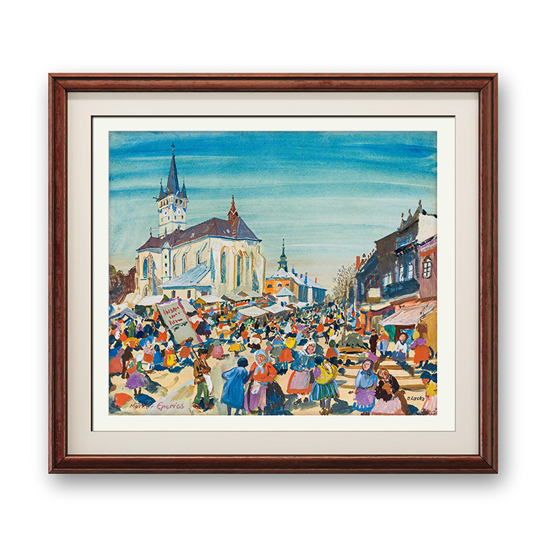 奧斯卡·拉斯克《埃佩里斯市场》客厅餐厅玄关装饰画 挂画