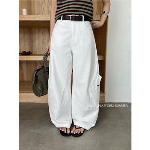 T台 美拉德阔腿休闲裤 复古潮流弯刀工装 女夏季 16127 裤 MAR