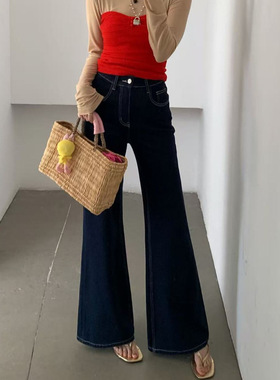 MAR  26年春款TOP广州十三行韩版不褪色四面弹喇叭裤牛仔裤13326