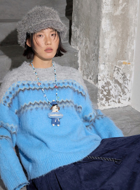 UNITY MODE 长毛费尔岛毛衣女冬季彩色的打底毛衣流浪日记