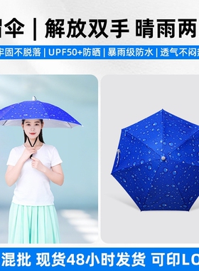 成人大号伞帽头戴伞儿童垂钓鱼头戴伞手动户外折叠晴雨伞定制批发