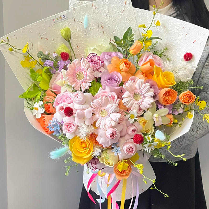 毕业季芍药花束沙拉芍药送妈妈生日鲜花落日珊瑚荷花鲜花花束