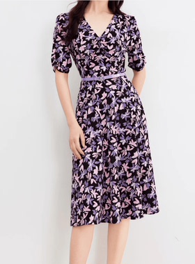 现货 音影儿2025年夏季新款珂家同款茶歇碎花收腰连衣裙KF10613R1