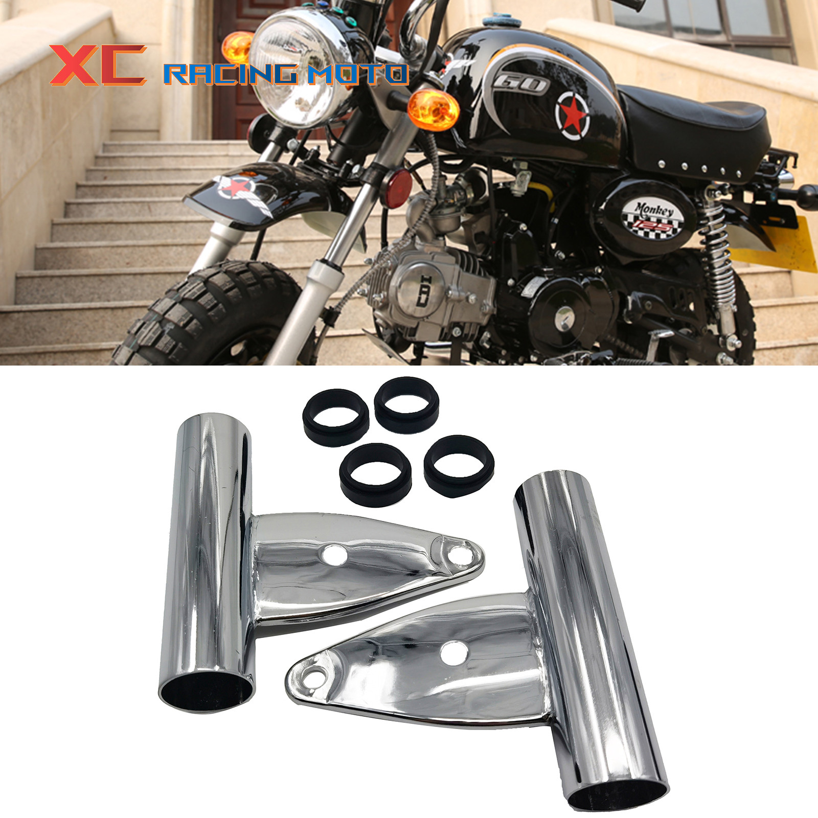 monkey金城jc 猩猩 小猴子z50摩托黑色电镀大灯支架 摩托固定灯架