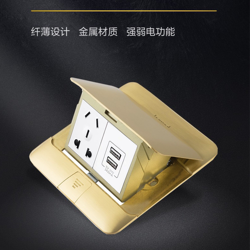 罗格朗地扦插弹起式USB五孔充电