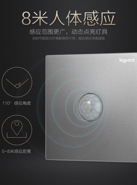 罗格朗逸景三线制红外线人体感应开关智能延时感应器86型墙壁暗装