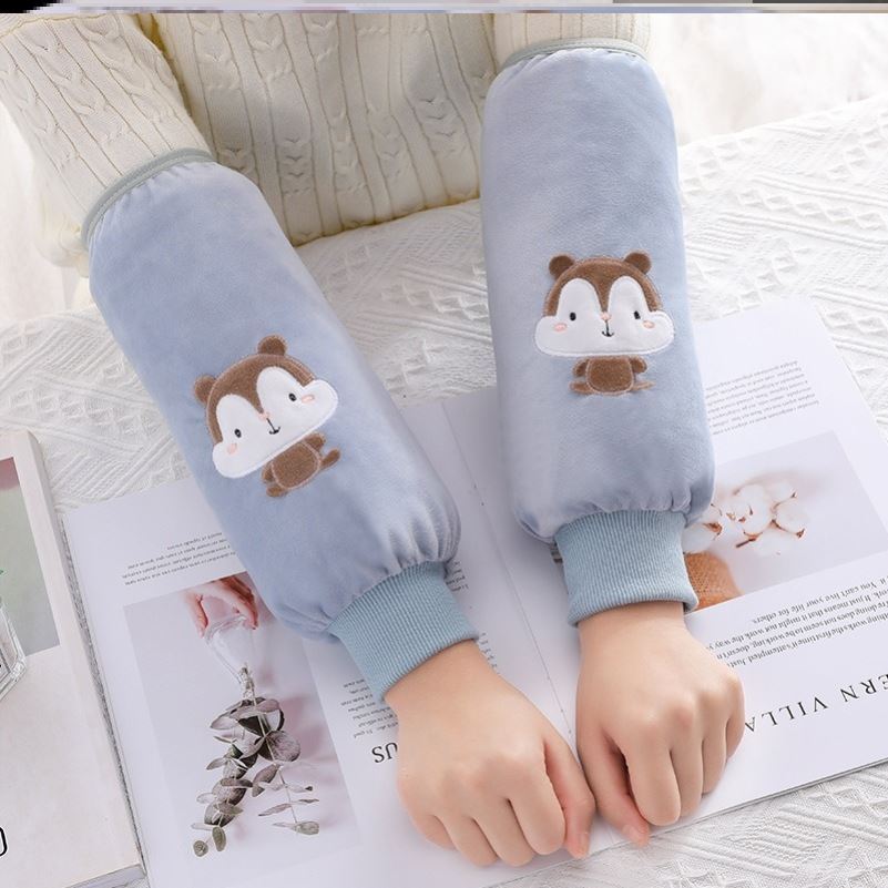 办公室ins可爱工作手袖羽绒服袖口防脏袖套女秋冬季套袖成人长款