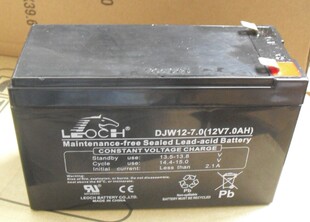 7.0门禁电源UPS蓄电池DJW12V7.0AH 12V7AH厂家直销LEOCH理士DJW12