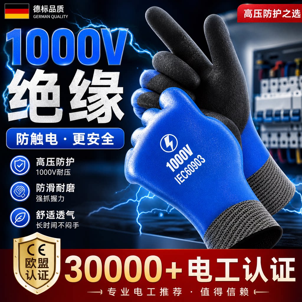 绝缘手套1000v电工防电低压220v专业防触电超薄款防静电带电作业