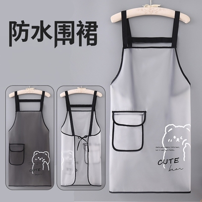 免洗围裙女家用厨房防水防油餐饮专用做饭围腰2025新款年轻工作服