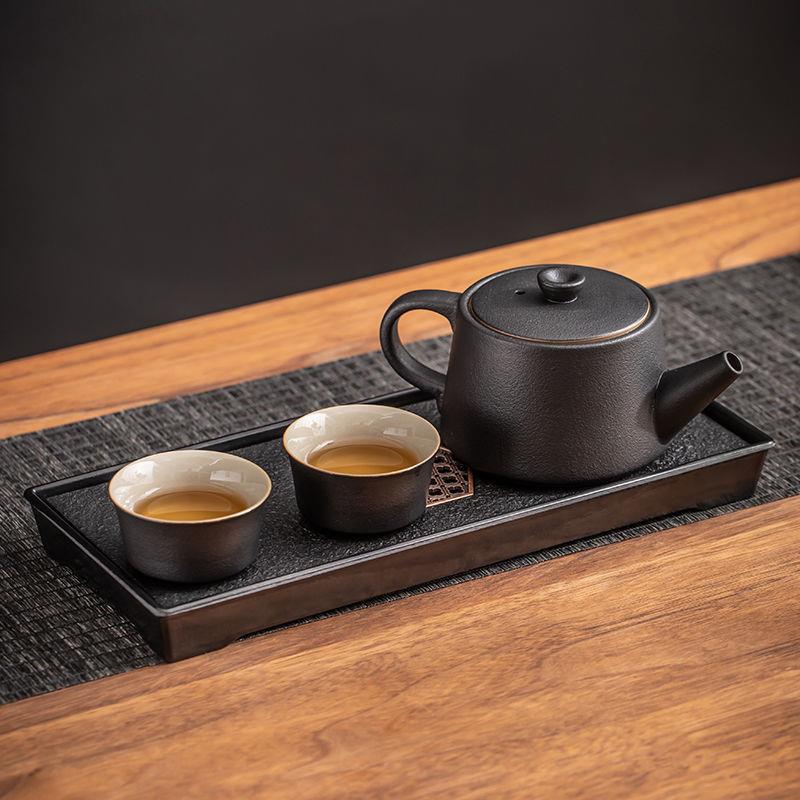 一人独饮小茶具黑陶功夫茶具套装家用迷你茶盘小型办公室个人专用图片