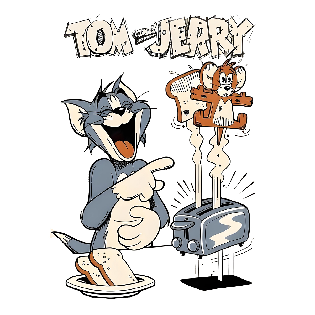 新款猫和老鼠卡通动漫可水洗衣服热转印烫画贴定制汤姆猫和杰瑞鼠