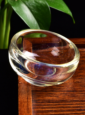 纯手工打磨水晶茶杯建盏功夫茶杯黄色茶盏单个主人杯小号品茗杯