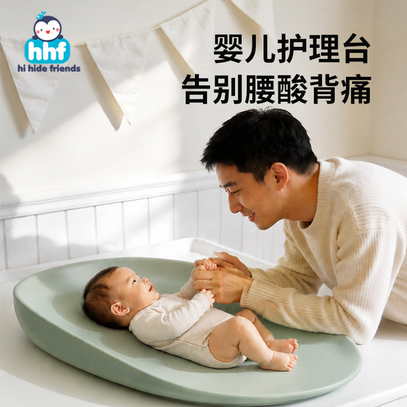 婴儿尿布台移动便携式软垫新生儿换尿布洗澡按摩抚触多功能护理台